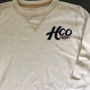 Hollister HCO surf thermal long sleeved shirt cream white M